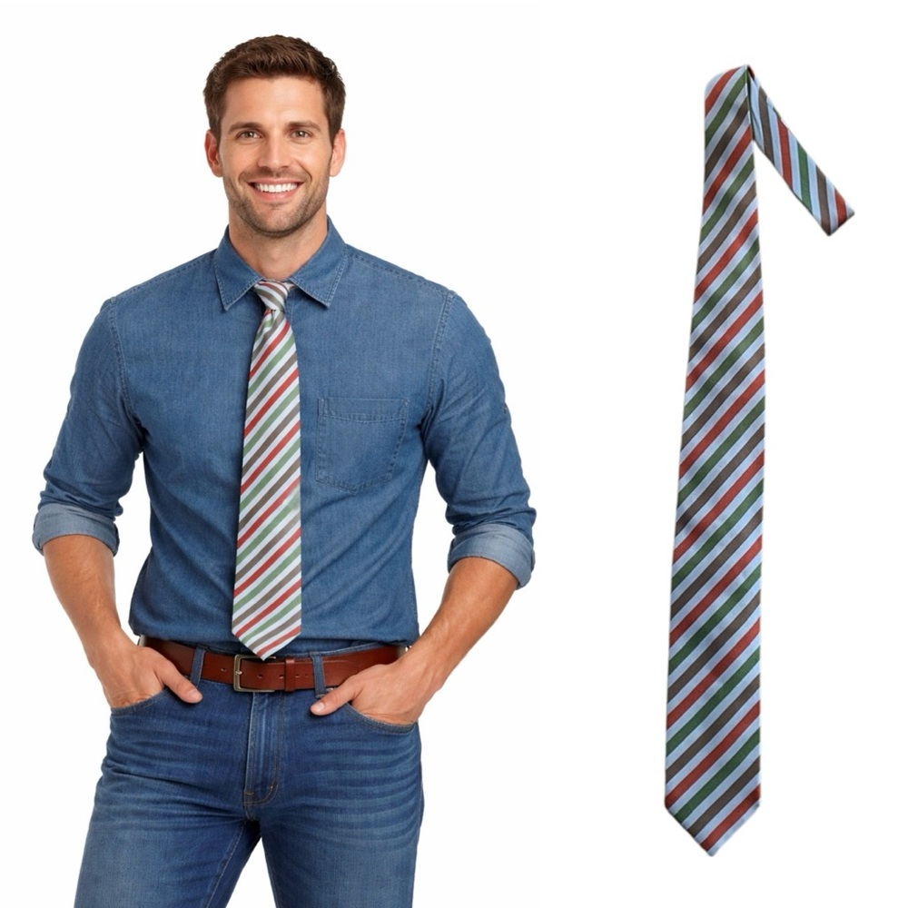 Allea Striped Multicolor Italian Silk Tie
🔥% bundle of 3, 5, 10, 15 or 20 ties